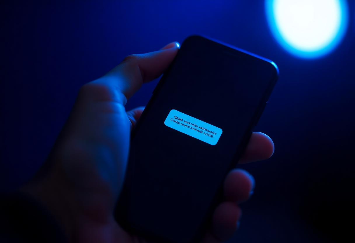 A phone showing an SMS notification card on the lock screen